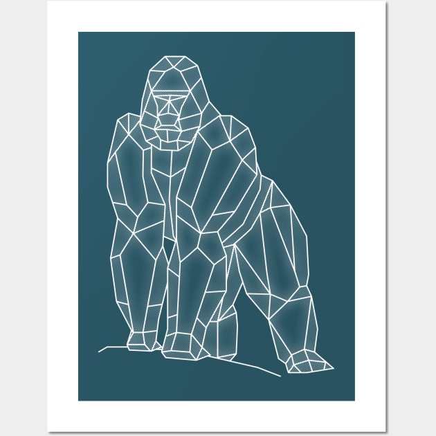 Geometric Gorilla Wall Art by rakelittle